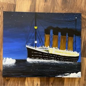 24x30 HAND PAINTED Titanic on Canvas